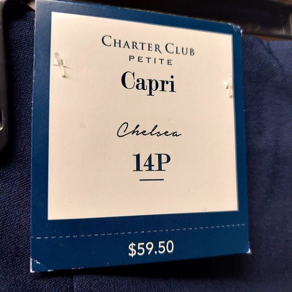 Charter Club Women's Petite Navy Blue Chelsea Pull-On Capri Pants - Picture 6 of 9